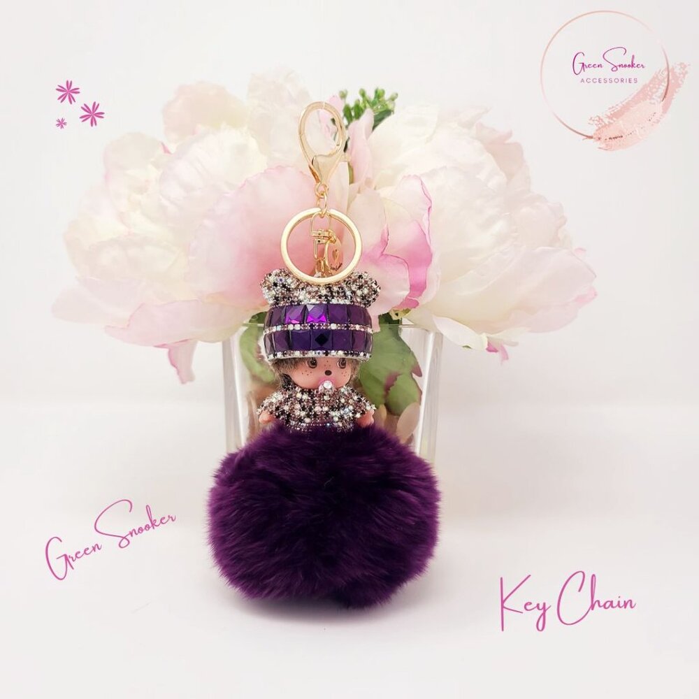 Keychain, Cute Monchichi, Pompon Ball